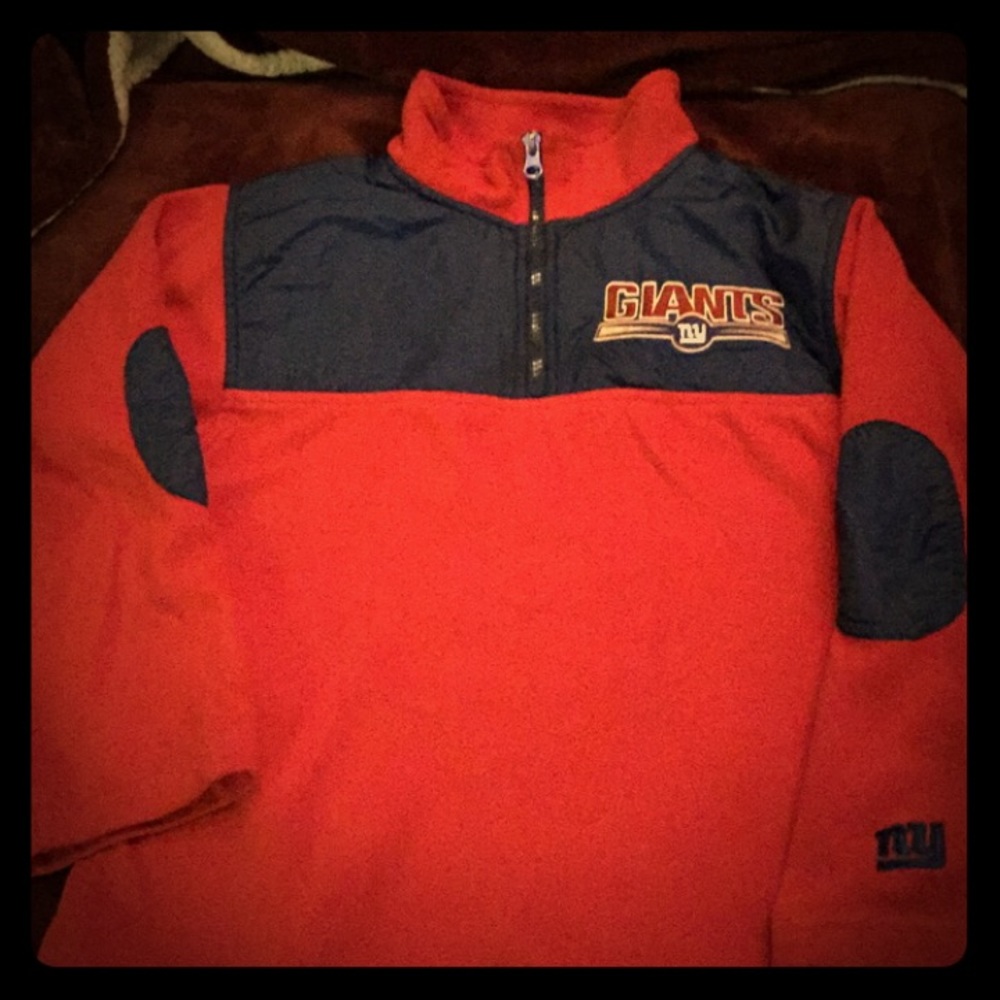 Giants fleece pull over sit up jacket